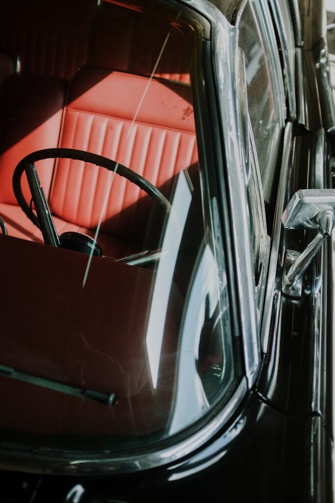 Red and Black Car Steering Wheel